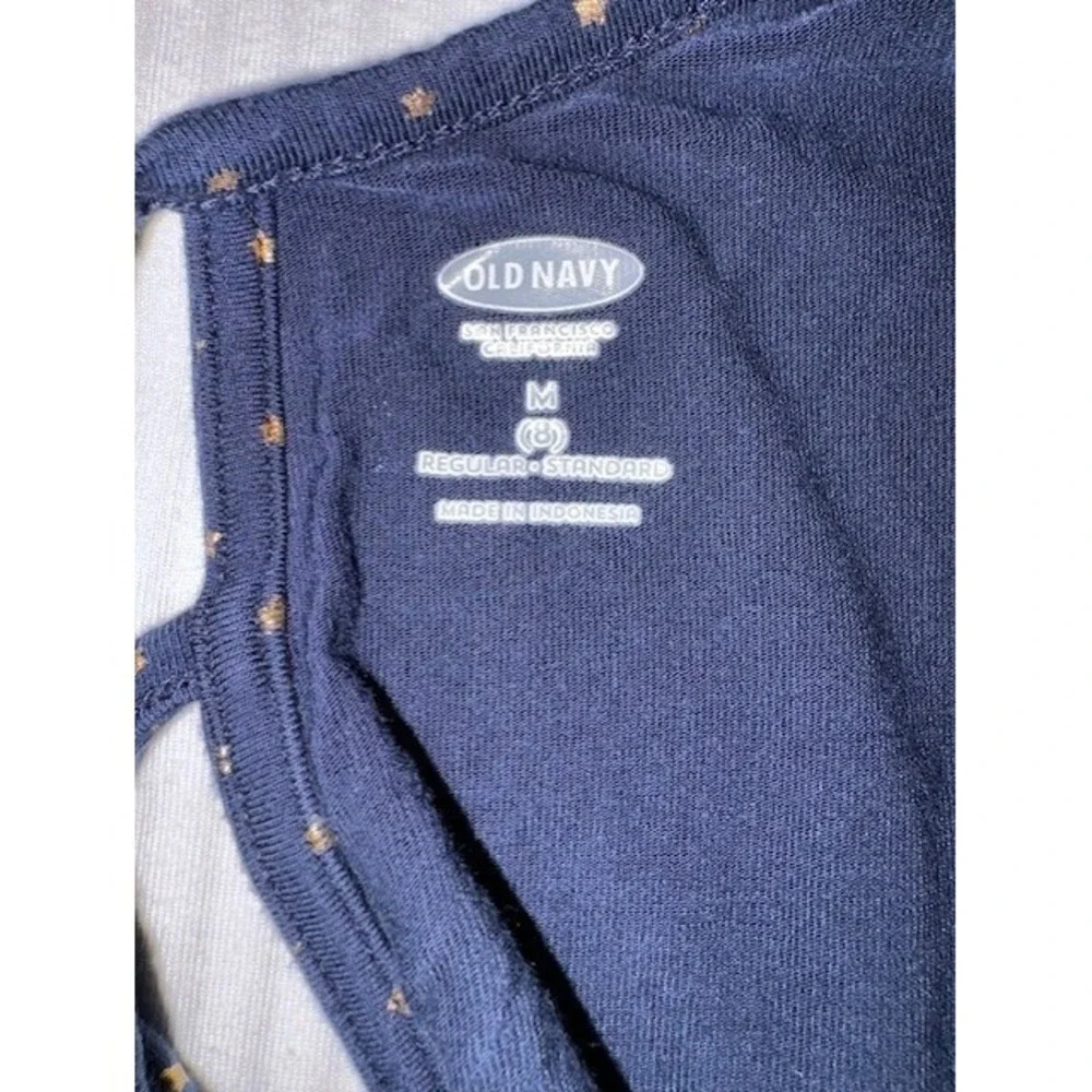 Old Navy girls size 8 stretchy jersey dress, navy blue with gold stars